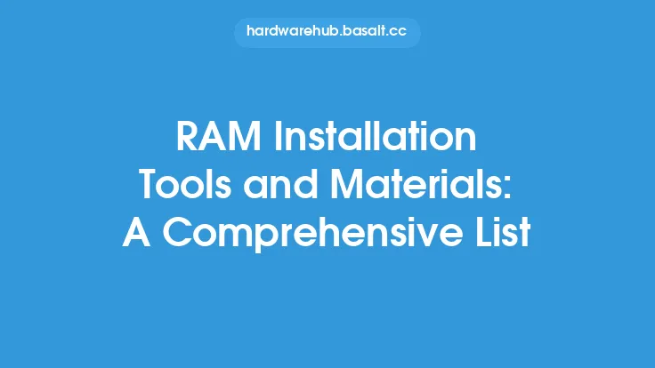 RAM Installation Tools and Materials: A Comprehensive List Thumbnail
